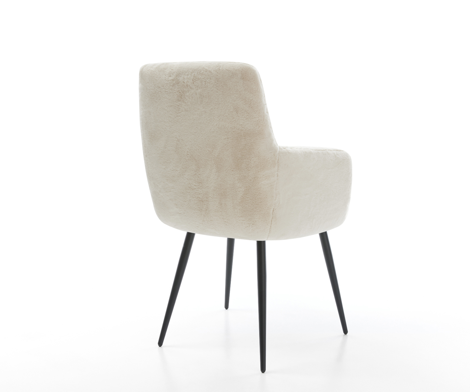 Étkezőszék Heira-Flex karfás plüss krémfehér 4 lábas kúpos fekete zsákrugós - Image 5