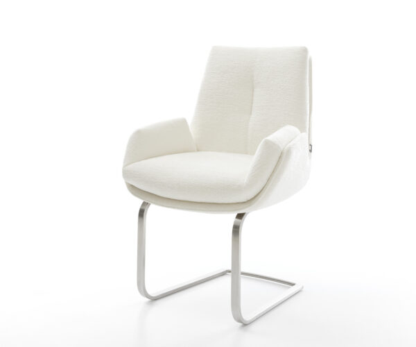 Étkezőszék Clea-Flex bouclé puha bézs étkezőszék lapos rozsdamentes acél