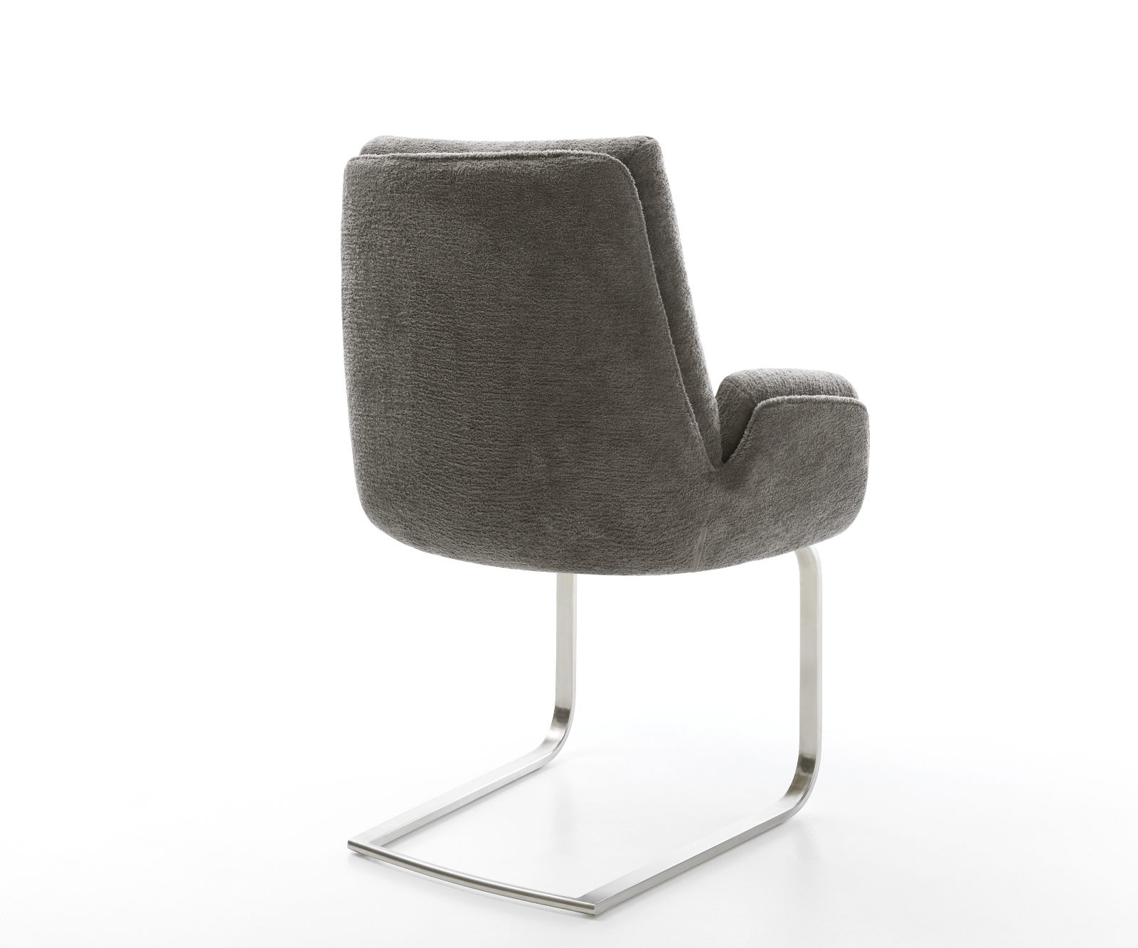 Étkezőszék Clea-Flex bouclé puha sötét bézs konzolos lapos rozsdamentes acél - Image 5