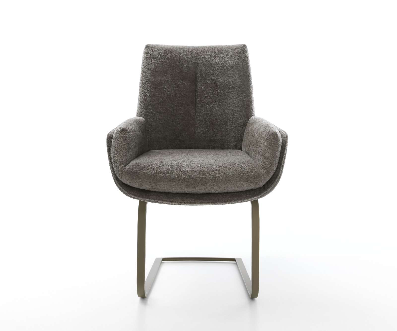 Étkezőszék Clea-Flex bouclé puha sötét bézs konzolos lapos láb titán színű - Image 2