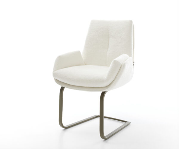 Étkezőszék Clea-Flex bouclé puha bézs konzolos lapos láb titán színű