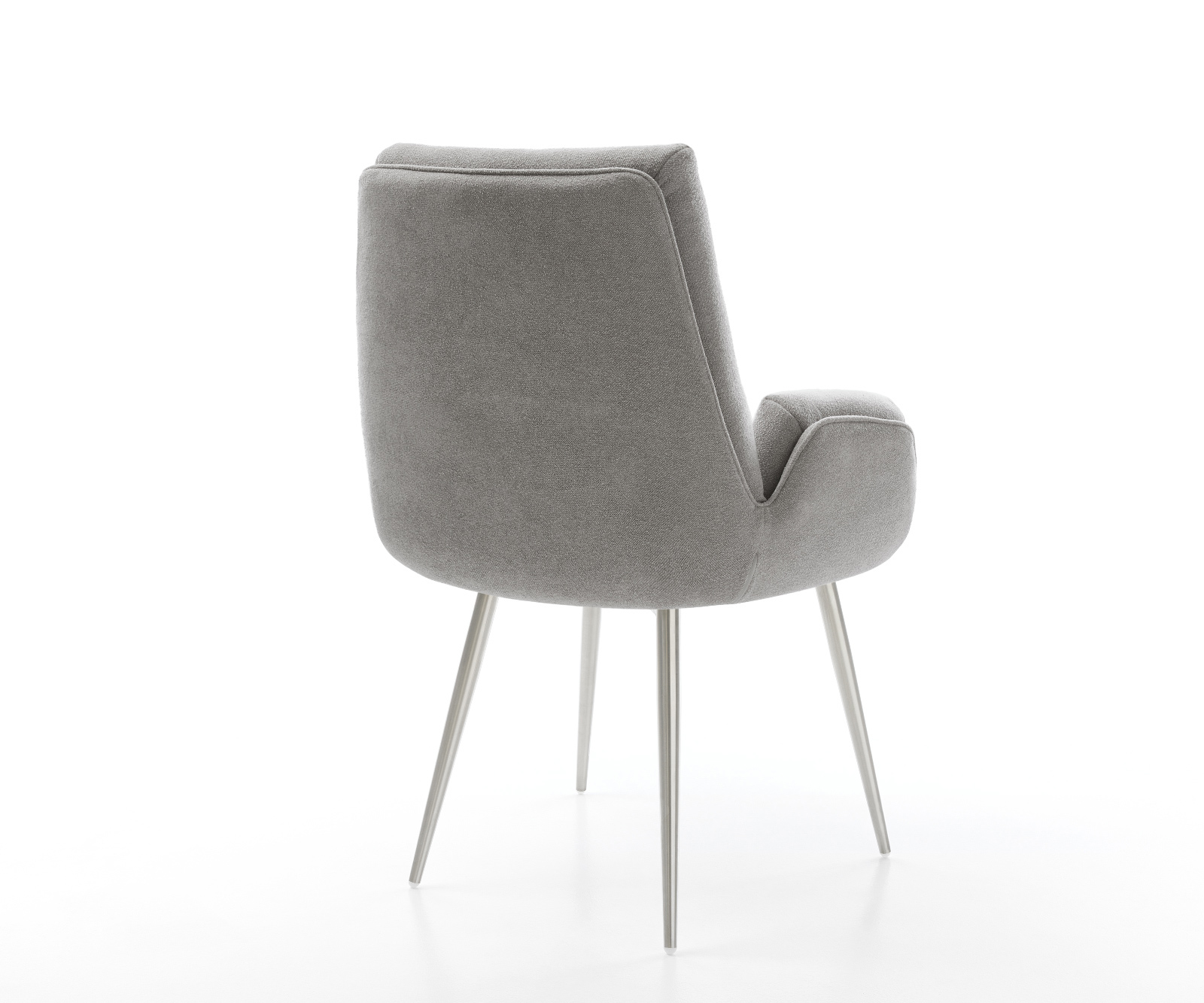 Étkezőszék Clea-Flex strukturált szövet puha szürke 4 láb kúpos rozsdamentes acél - Image 5