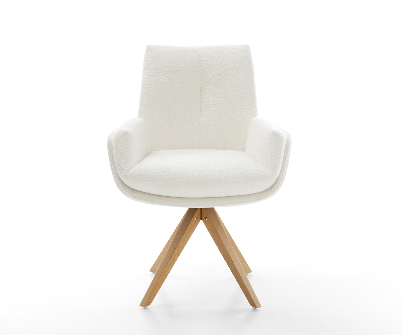 Étkezőszék Clea-Flex bouclé puha bézs fa láb szögletes természetes 180° forgatható - Image 2