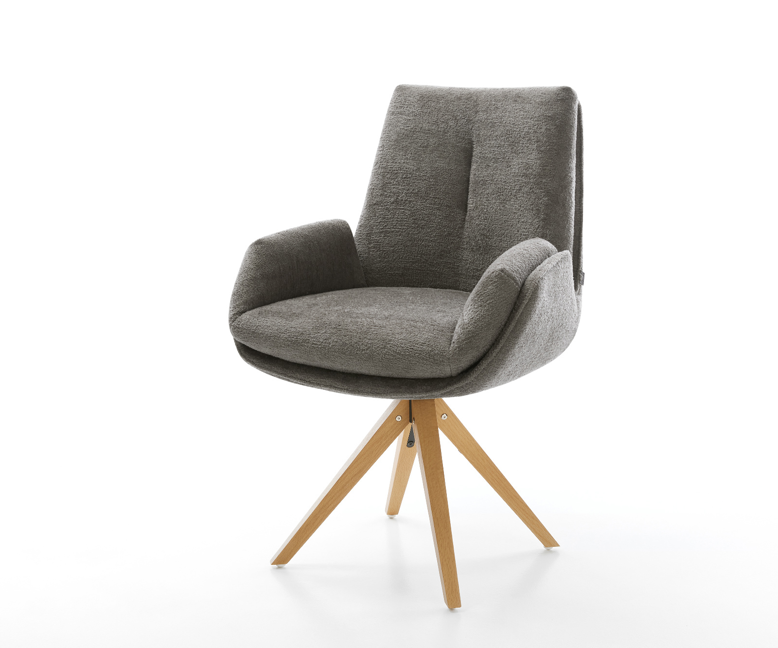 Étkezőszék Clea-Flex bouclé puha sötét bézs fa láb szögletes természetes 180° forgatható