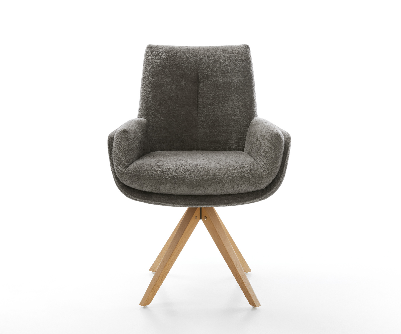 Étkezőszék Clea-Flex bouclé puha sötét bézs fa láb szögletes természetes 180° forgatható - Image 2