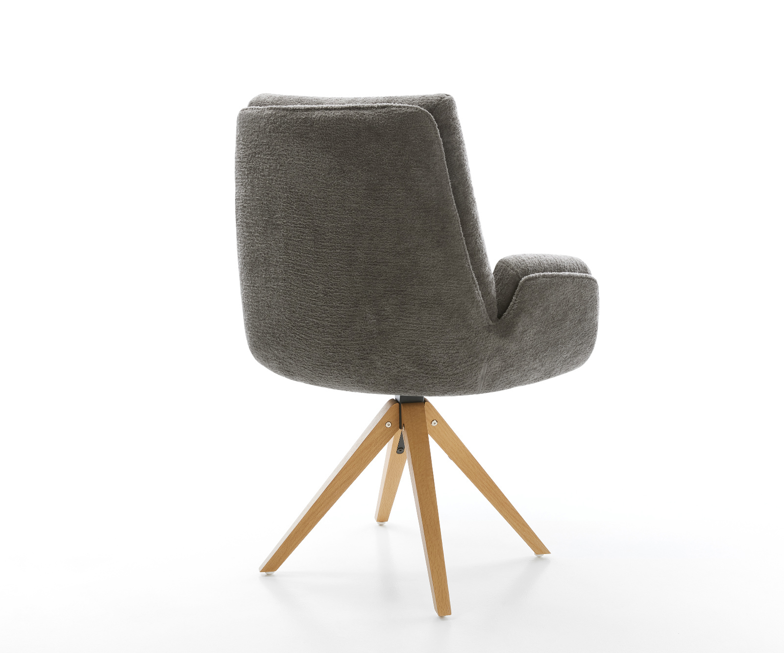 Étkezőszék Clea-Flex bouclé puha sötét bézs fa láb szögletes természetes 180° forgatható - Image 5