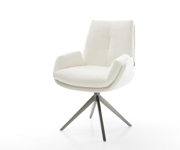 Étkezőszék Clea-Flex bouclé puha bézs kereszt láb széles grafit 360° forgatható billenő