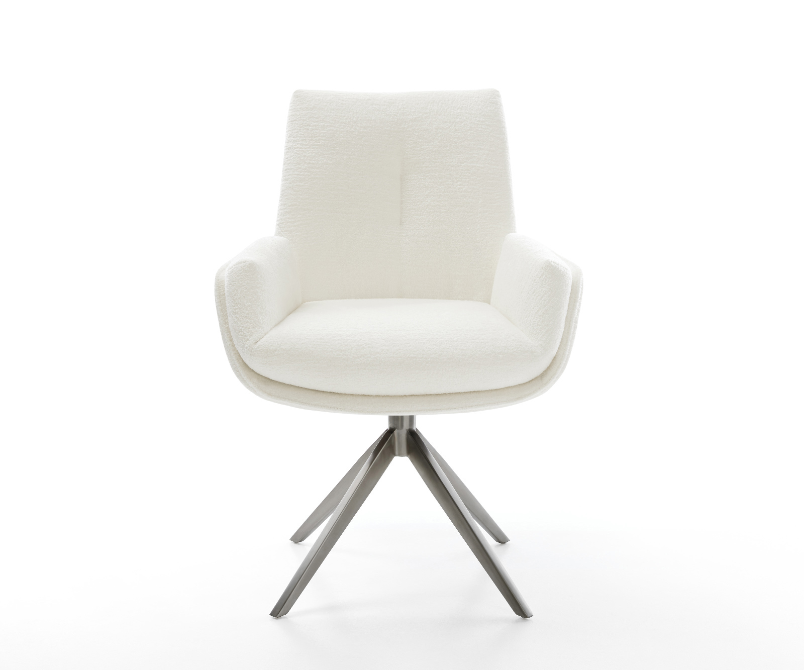 Étkezőszék Clea-Flex bouclé puha bézs kereszt láb széles grafit 360° forgatható billenő - Image 2