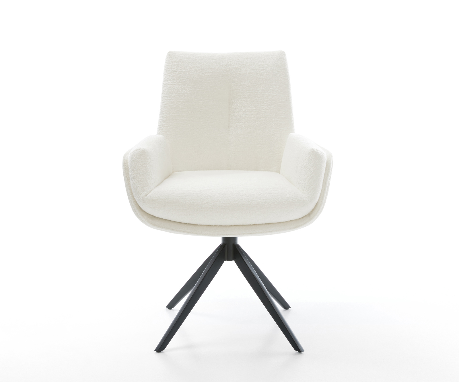 Étkezőszék Clea-Flex bouclé puha bézs kereszt láb széles fekete 360° forgatható billenő - Image 2