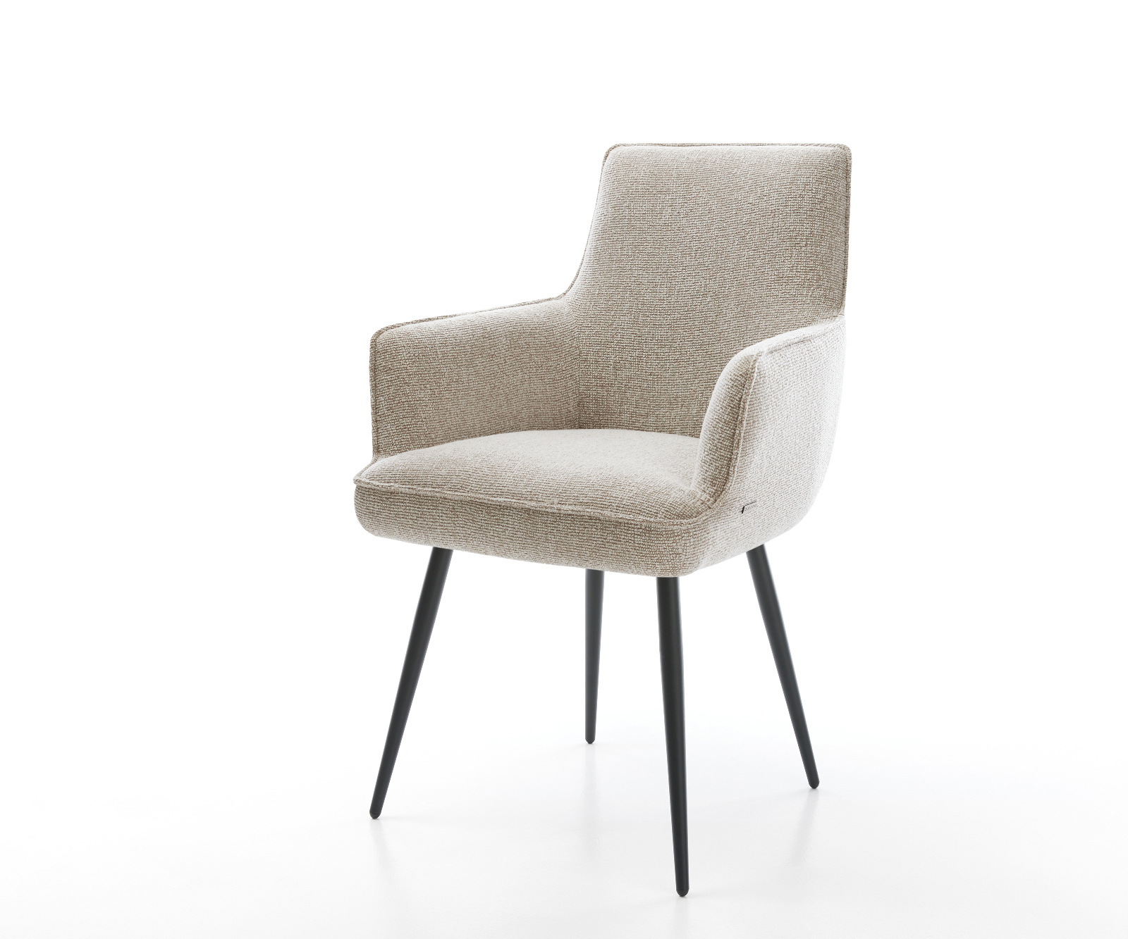 Étkezőszék Heira-Flex karfás szövettel puha bézs 4 lábas kúpos fekete zsákrugós