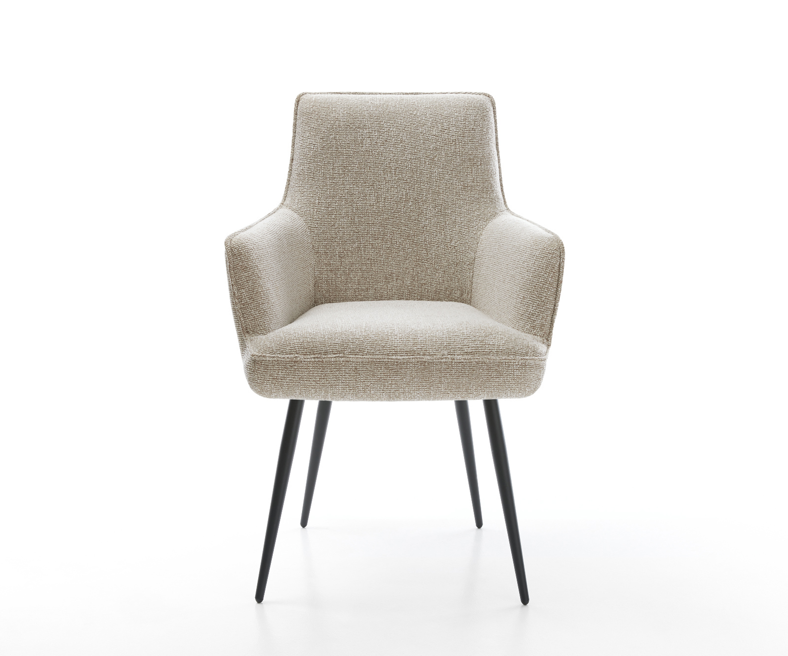 Étkezőszék Heira-Flex karfás szövettel puha bézs 4 lábas kúpos fekete zsákrugós - Image 2