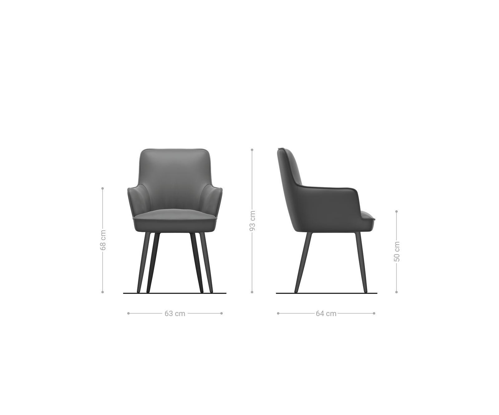 Étkezőszék Heira-Flex karfás szövettel puha bézs 4 lábas kúpos fekete zsákrugós - Image 6