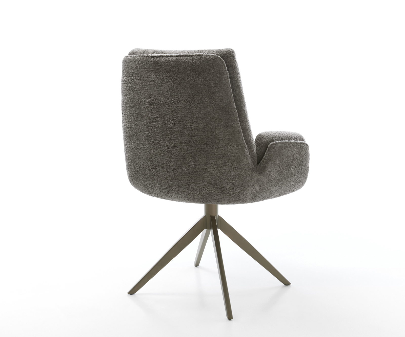 Étkezőszék Clea-Flex bouclé puha sötét bézs kereszt láb széles titán színű hatás 360° forgatható billenő funkció - Image 5