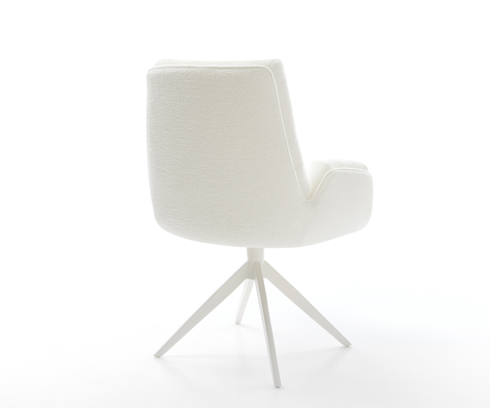 Étkezőszék Clea-Flex bouclé puha bézs kereszt láb széles fehér 360° forgatható billenő funkció - Image 5