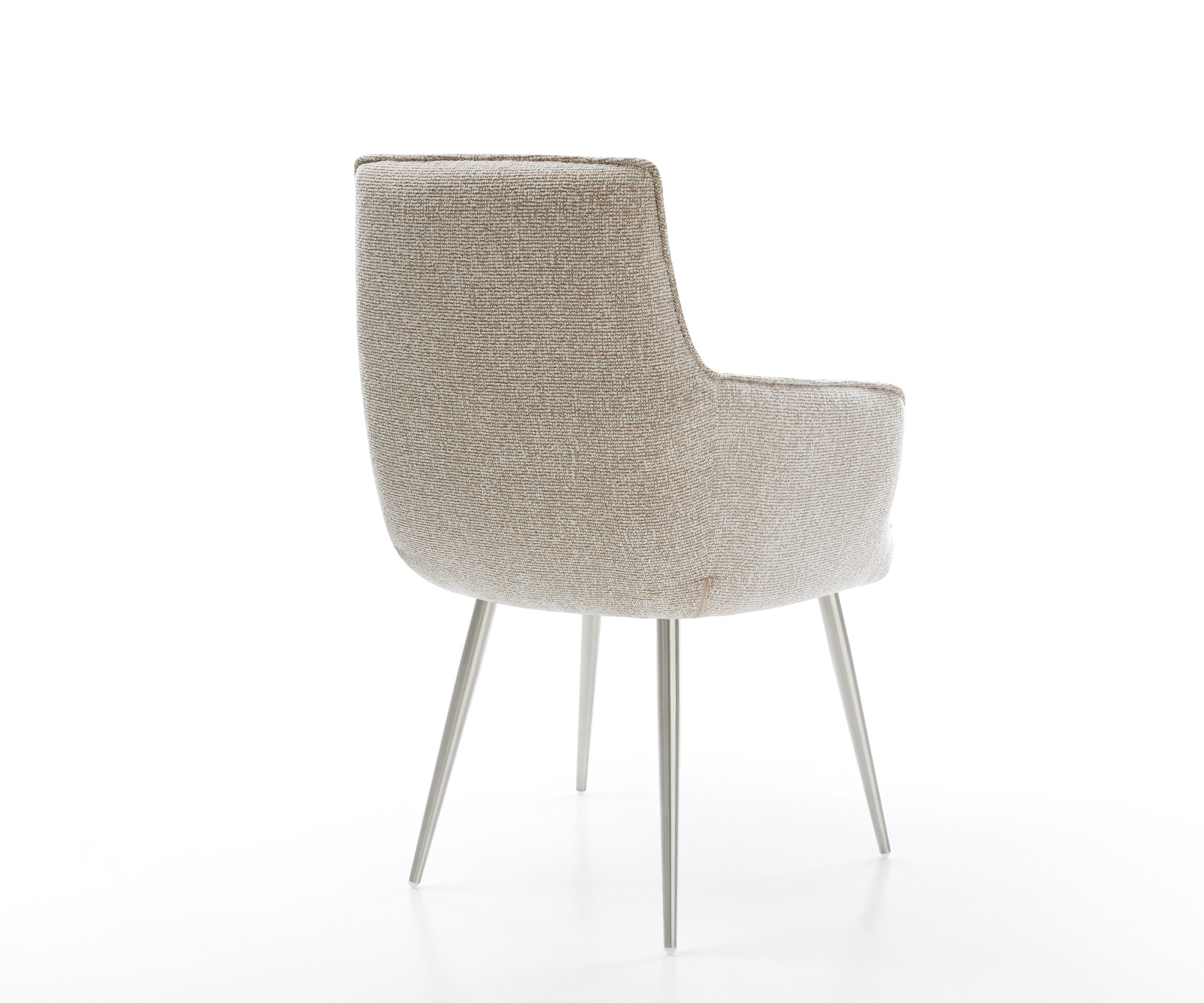 Étkezőszék Heira-Flex karfás szövetszövet puha bézs 4 láb kúpos rozsdamentes acél zsákrugós - Image 5