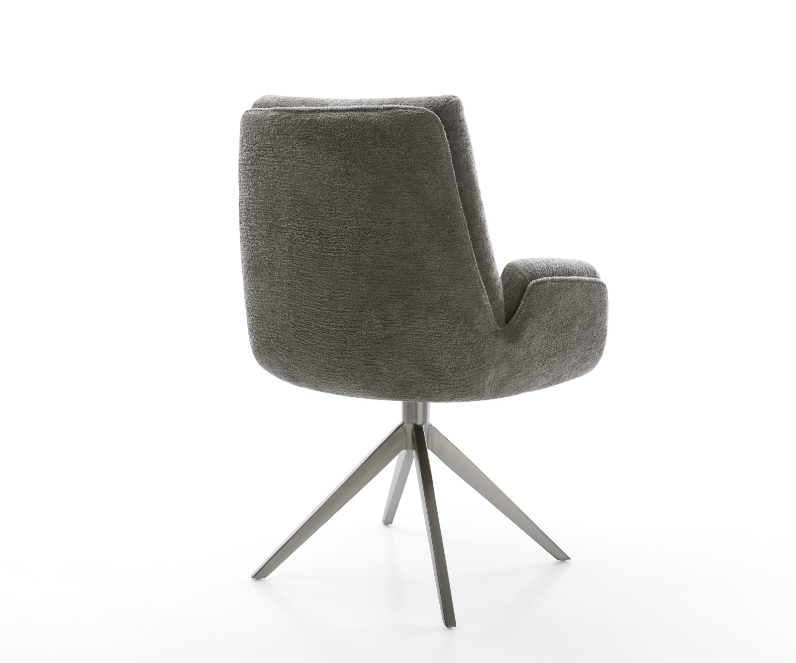 Étkezőszék Clea-Flex bouclé puha sötét bézs kereszt láb széles grafit 360° forgatható billenő funkció - Image 5