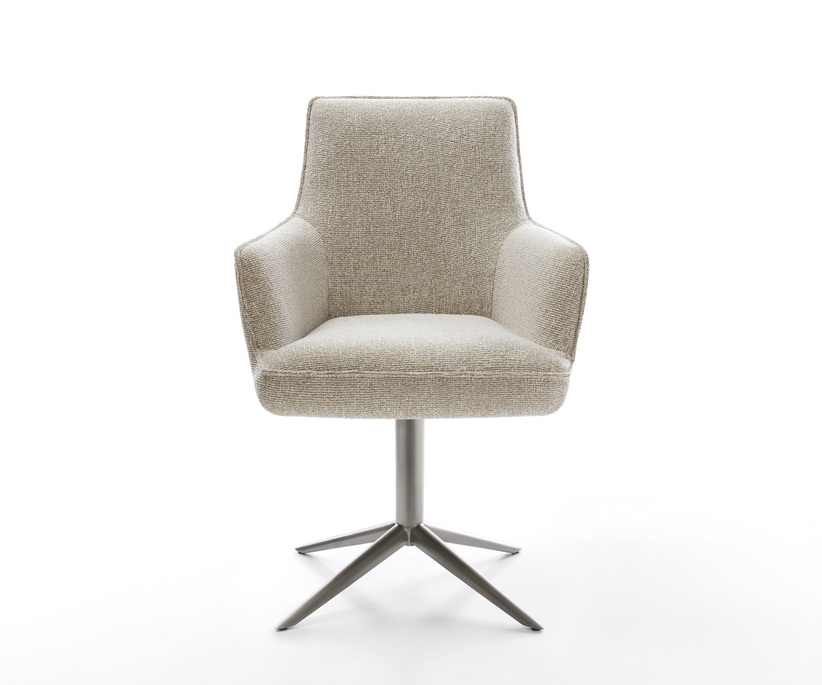 Étkezőszék Heira-Flex karfás szövettel puha bézs kereszt láb grafit 360° forgatható billenő zsákrugós - Image 2