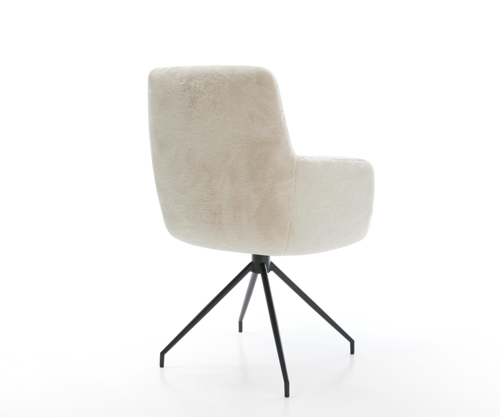 Étkezőszék Heira-Flex karfás plüss krémfehér kereszt láb kúpos fekete zsákrugós - Image 5