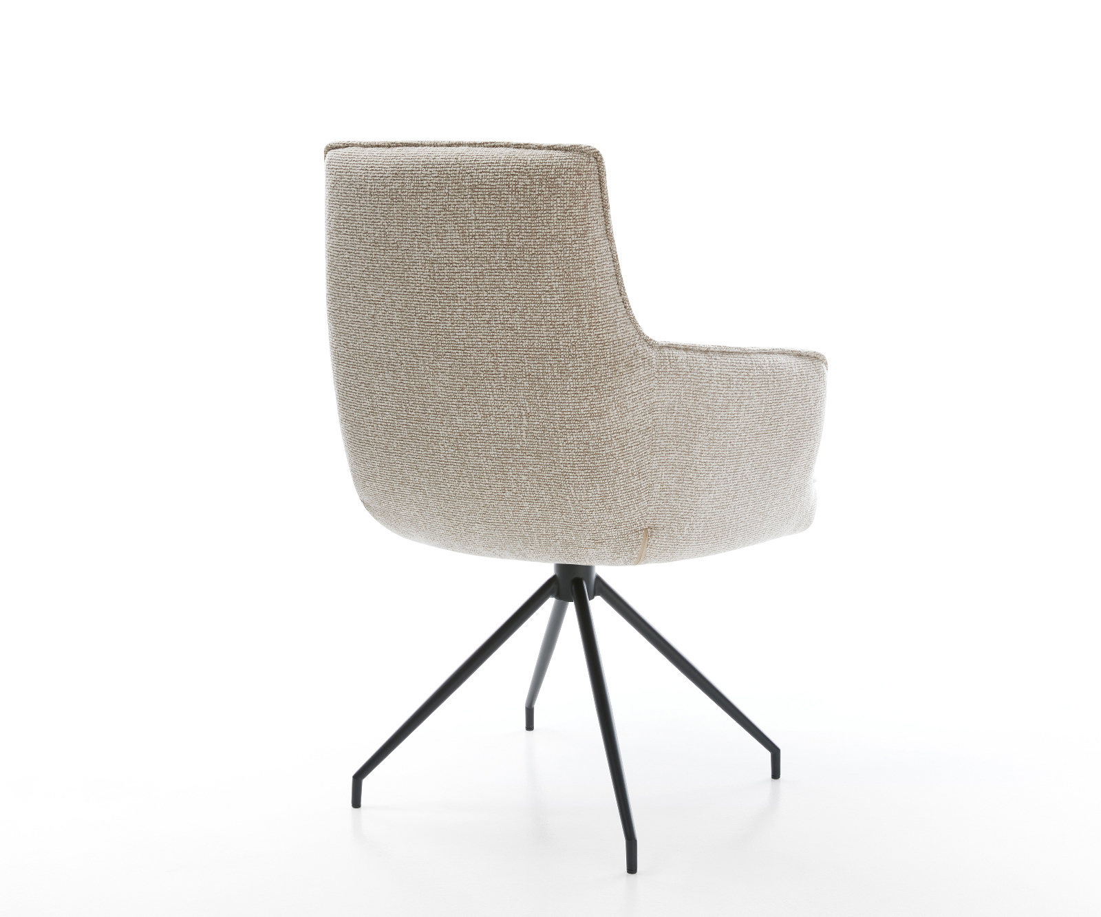 Étkezőszék Heira-Flex kárpitozott karfás szövetszövet puha bézs kereszt láb kúpos fekete zsákrugós - Image 5