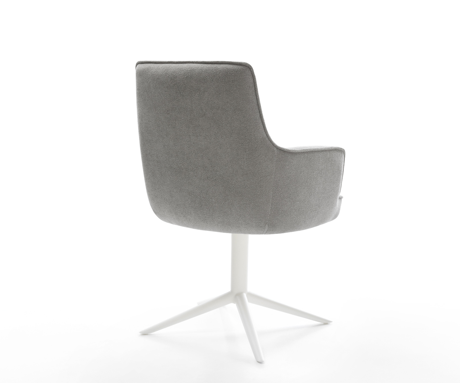 Étkezőszék Heira-Flex kárpitozott karfás strukturált szövet puha szürke fehér kereszt láb 360° forgatható billenő zsákrugó - Image 5