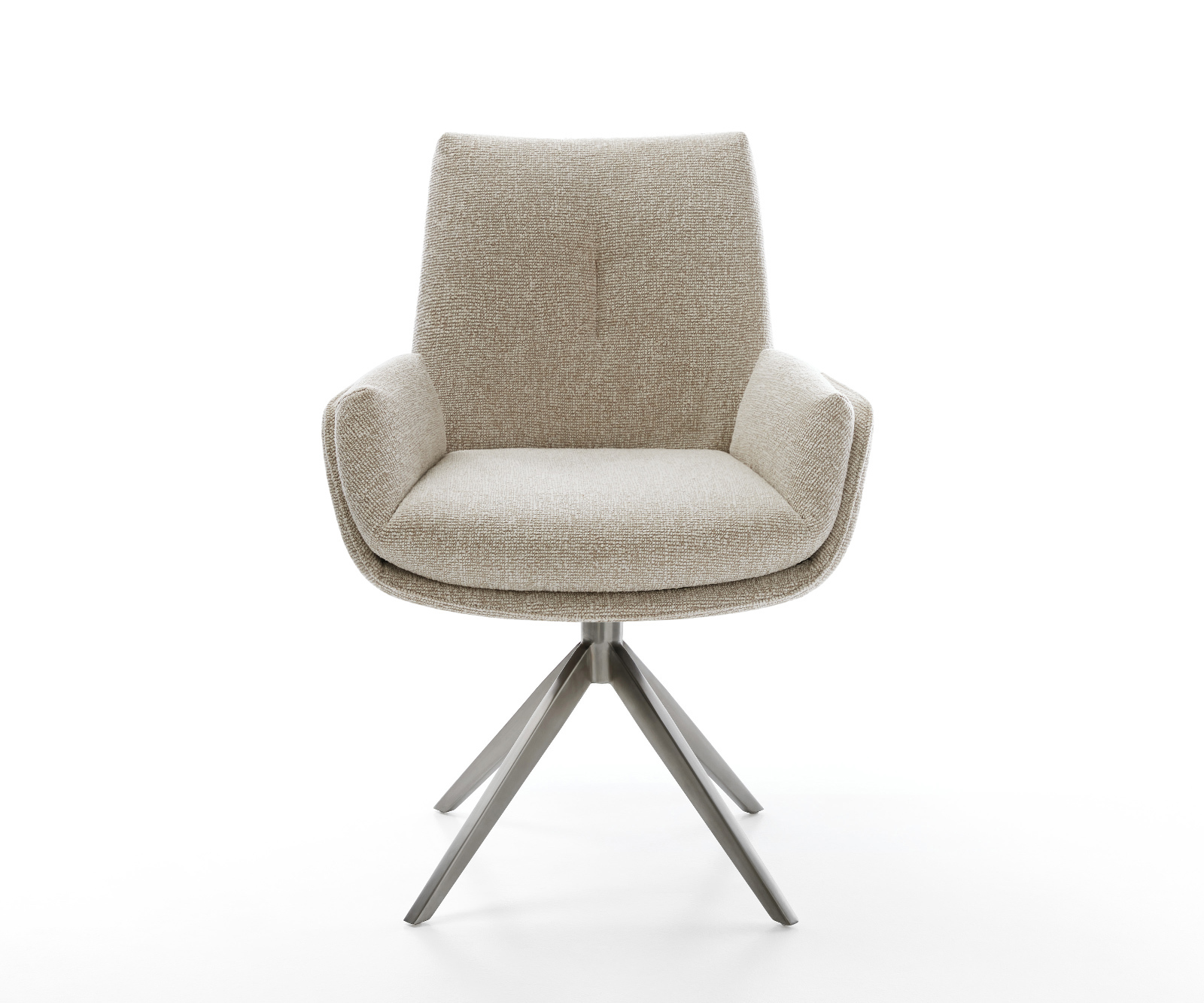 Étkezőszék Clea-Flex szövött szövet puha bézs kereszt láb széles grafit 360° forgatható billenő funkció - Image 2