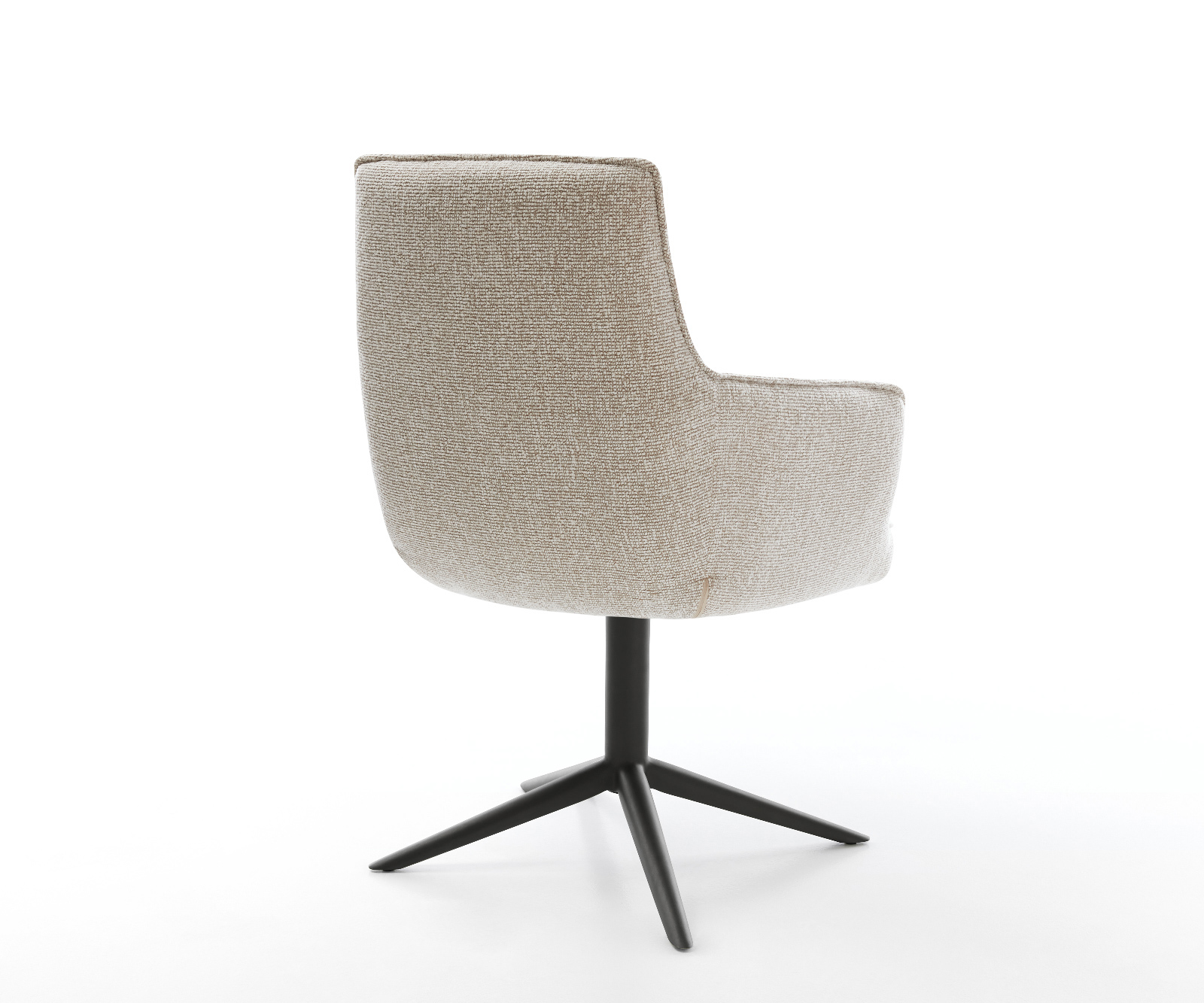 Étkezőszék Heira-Flex karfás szövetszövet puha bézs fekete kereszt láb 360° forgatható billenő zsákrugós - Image 5