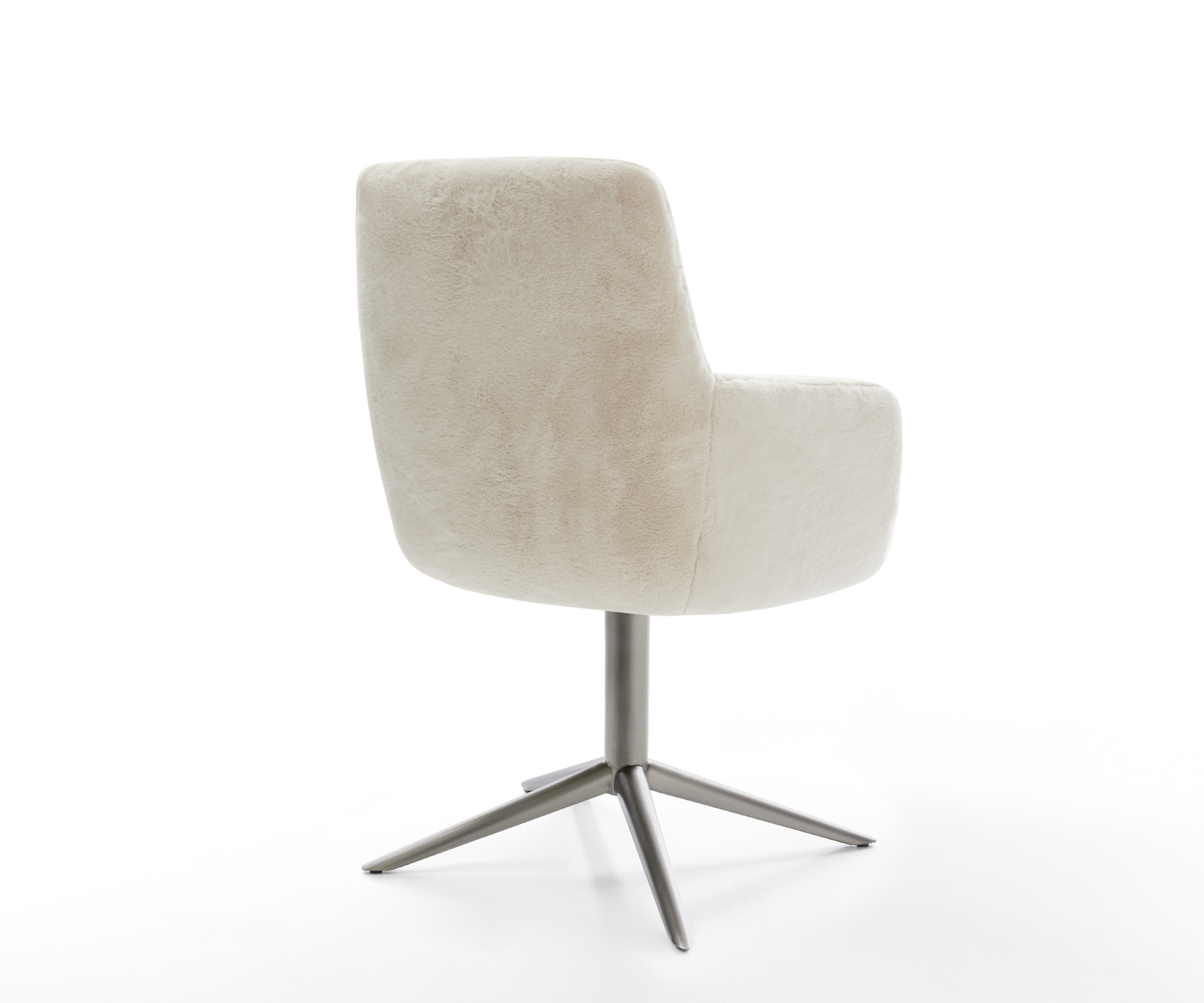 Étkezőszék Heira-Flex karfás plüss krémfehér kereszt láb grafit 360° forgatható billenő zsákrugós - Image 5