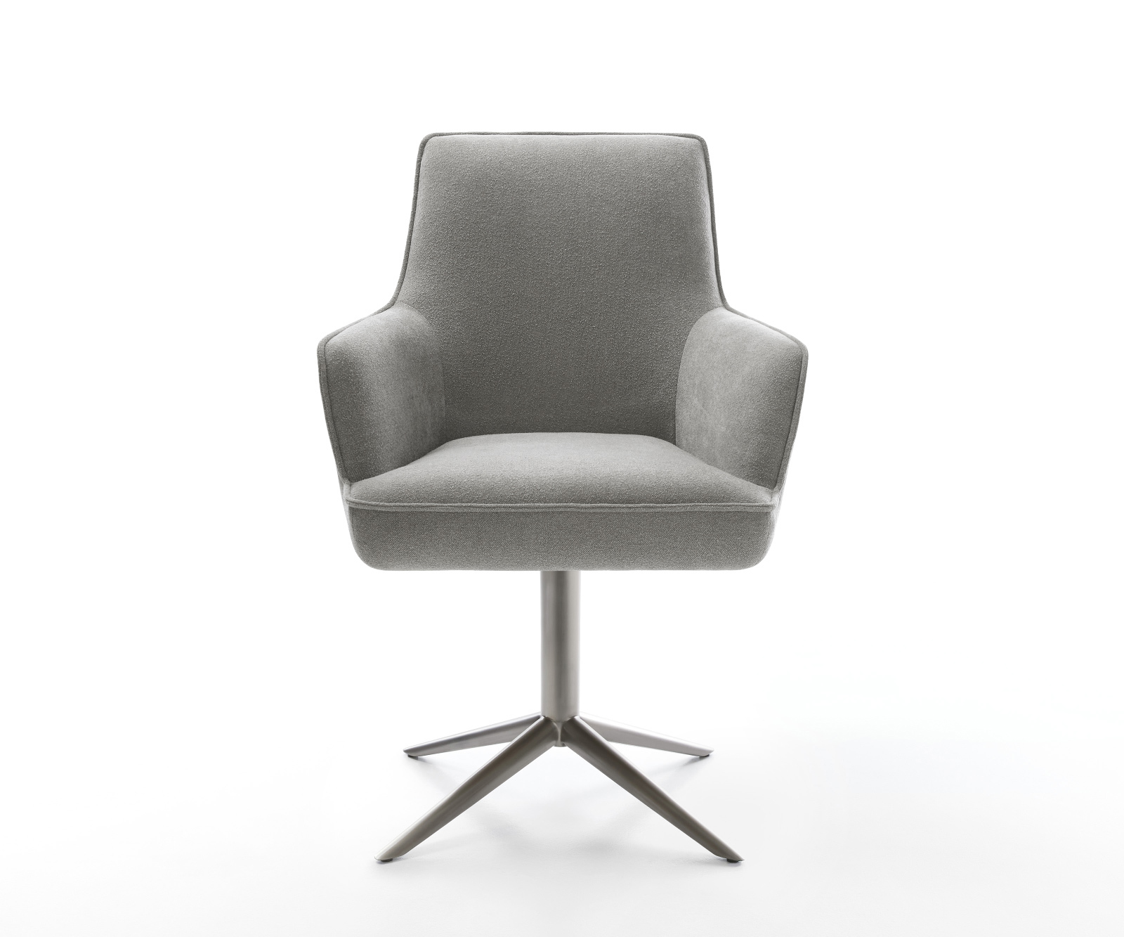 Étkezőszék Heira-Flex kárpitozott karfás strukturált szövet puha szürke grafit kereszt láb 360° forgatható billenő zsákrugó - Image 2