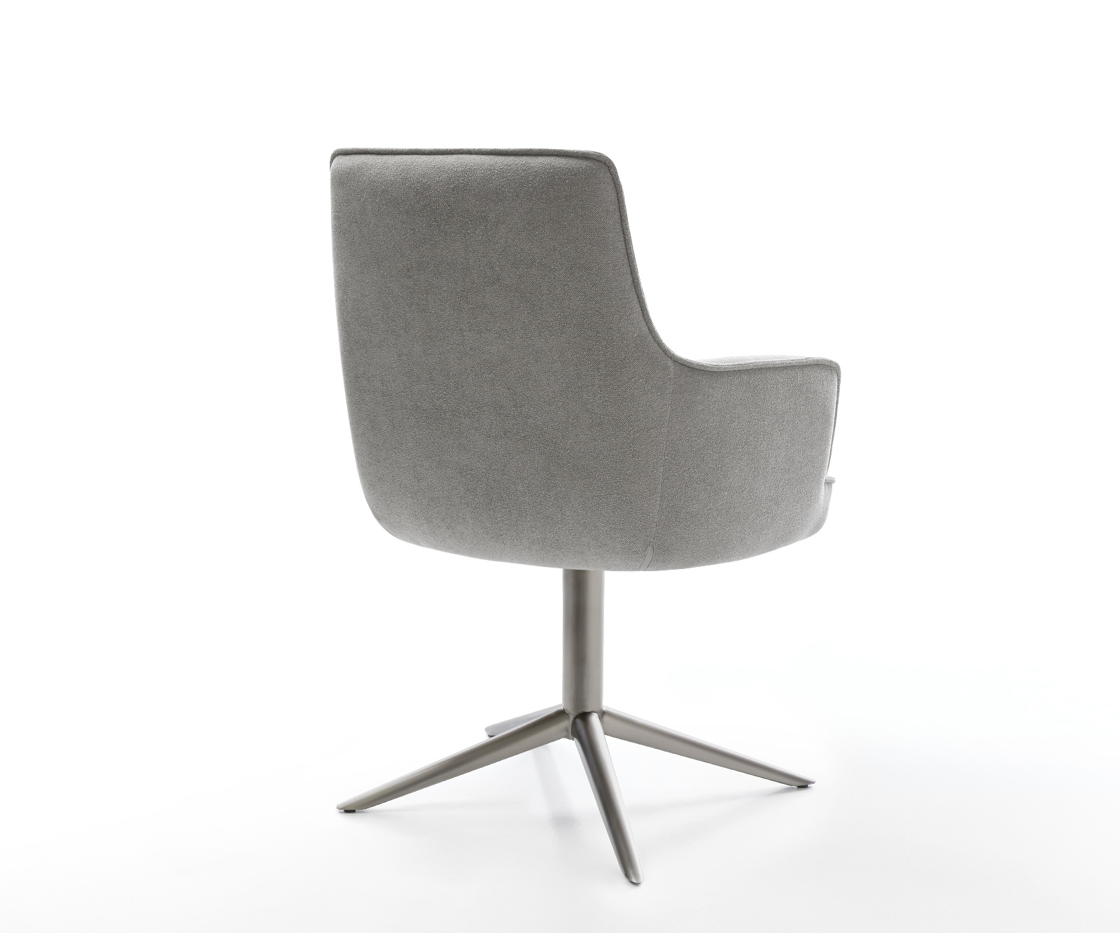 Étkezőszék Heira-Flex kárpitozott karfás strukturált szövet puha szürke grafit kereszt láb 360° forgatható billenő zsákrugó - Image 5