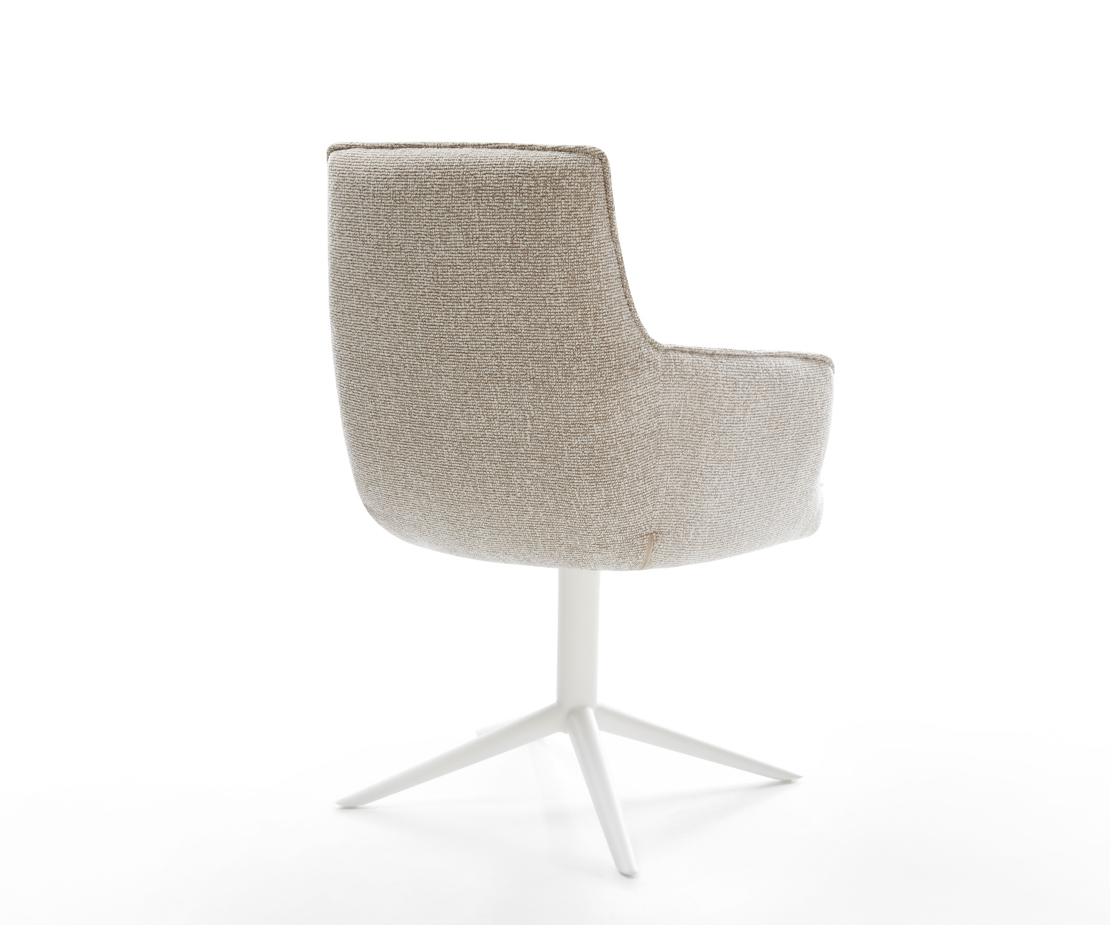 Étkezőszék Heira-Flex karfás szövettel puha bézs fehér kereszt lábas 360° forgatható billenő zsákrugós - Image 5