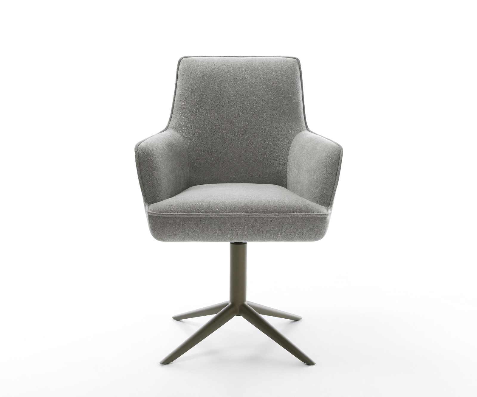 Étkezőszék Heira-Flex karfás strukturált szövet puha szürke kereszt láb titán színű hatvan fokban forgatható billenő zsákrugós - Image 2