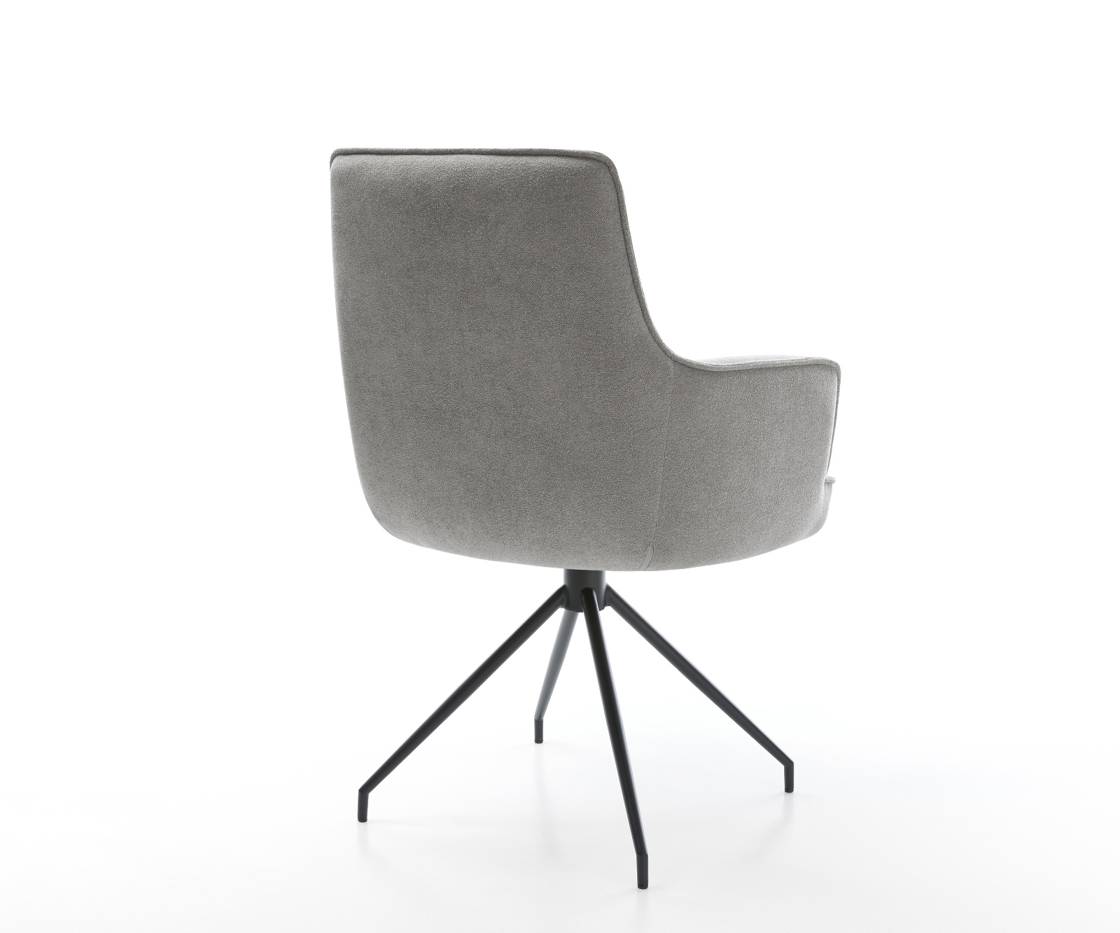 Étkezőszék Heira-Flex kárpitozott karfás strukturált szövet puha szürke kereszt láb kúpos fekete zsákrugós - Image 5