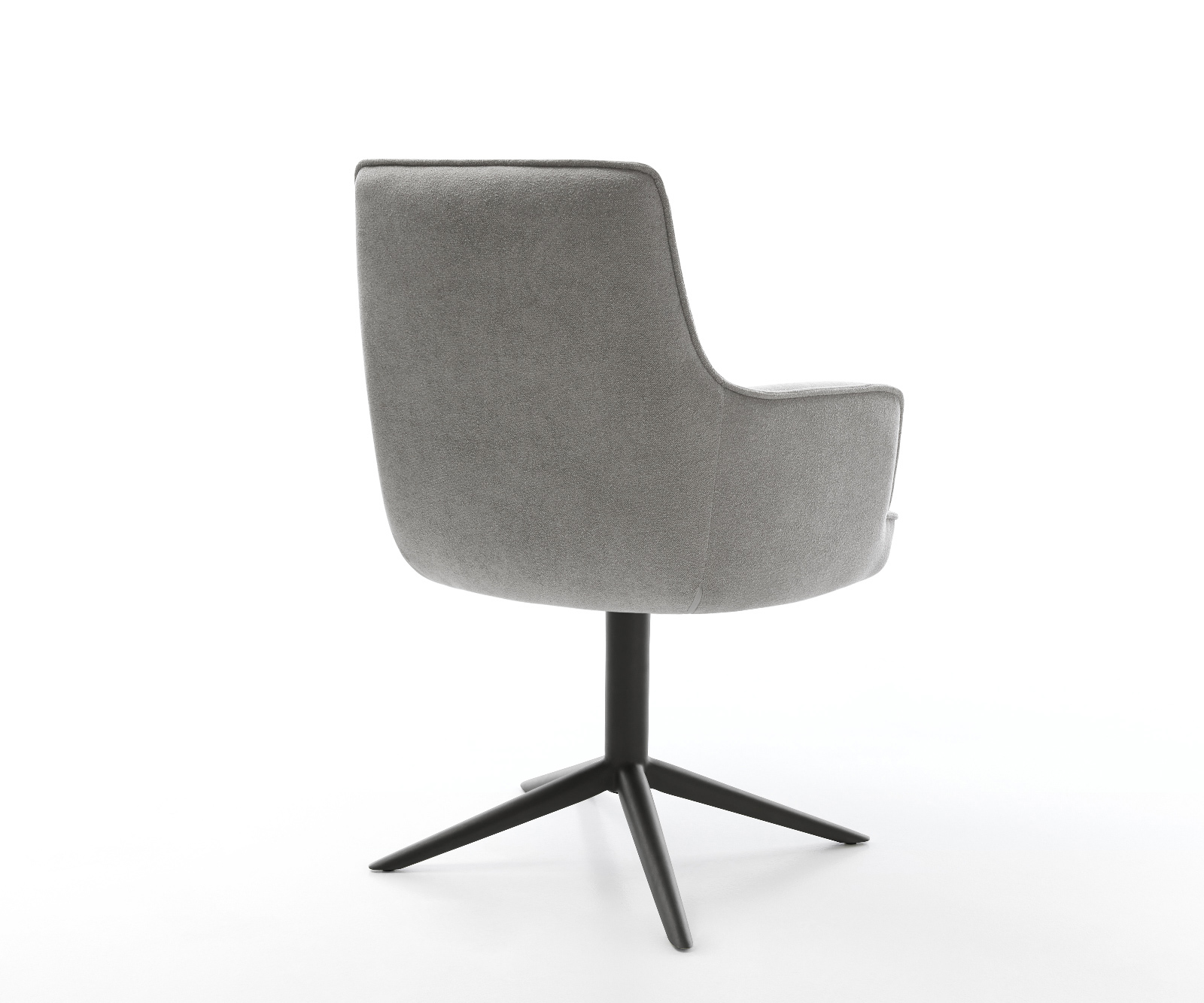 Étkezőszék Heira-Flex karfás strukturált szövet puha szürke fekete kereszt láb 360° forgatható billenő zsákrugós - Image 5