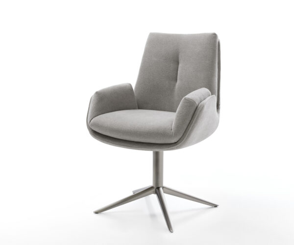 Étkezőszék Clea-Flex strukturált szövet puha szürke kereszt láb grafit 360° forgatható billenő