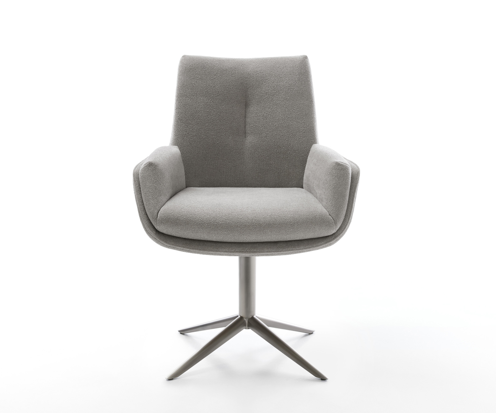 Étkezőszék Clea-Flex strukturált szövet puha szürke kereszt láb grafit 360° forgatható billenő - Image 2