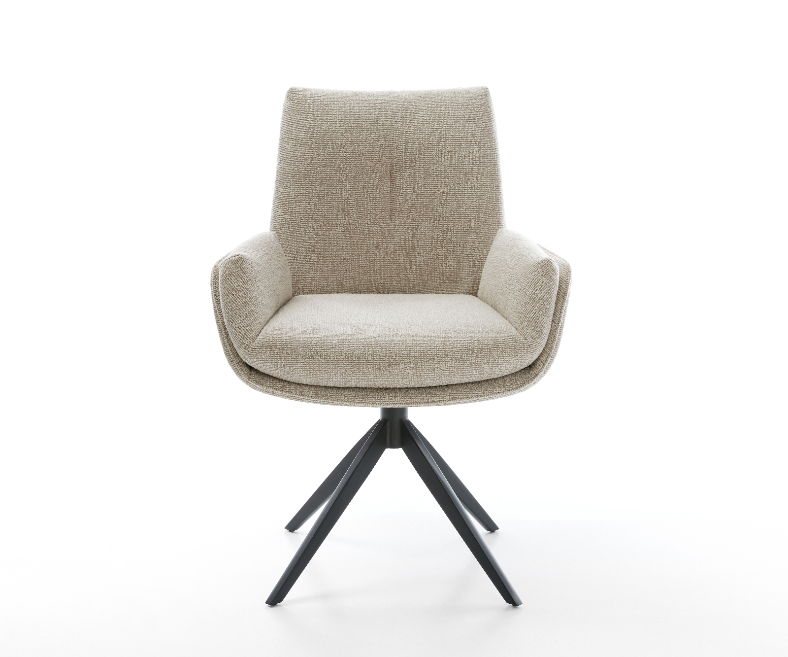 Étkezőszék Clea-Flex szövött szövet puha bézs kereszt láb széles fekete 360° forgatható billenő funkció - Image 2