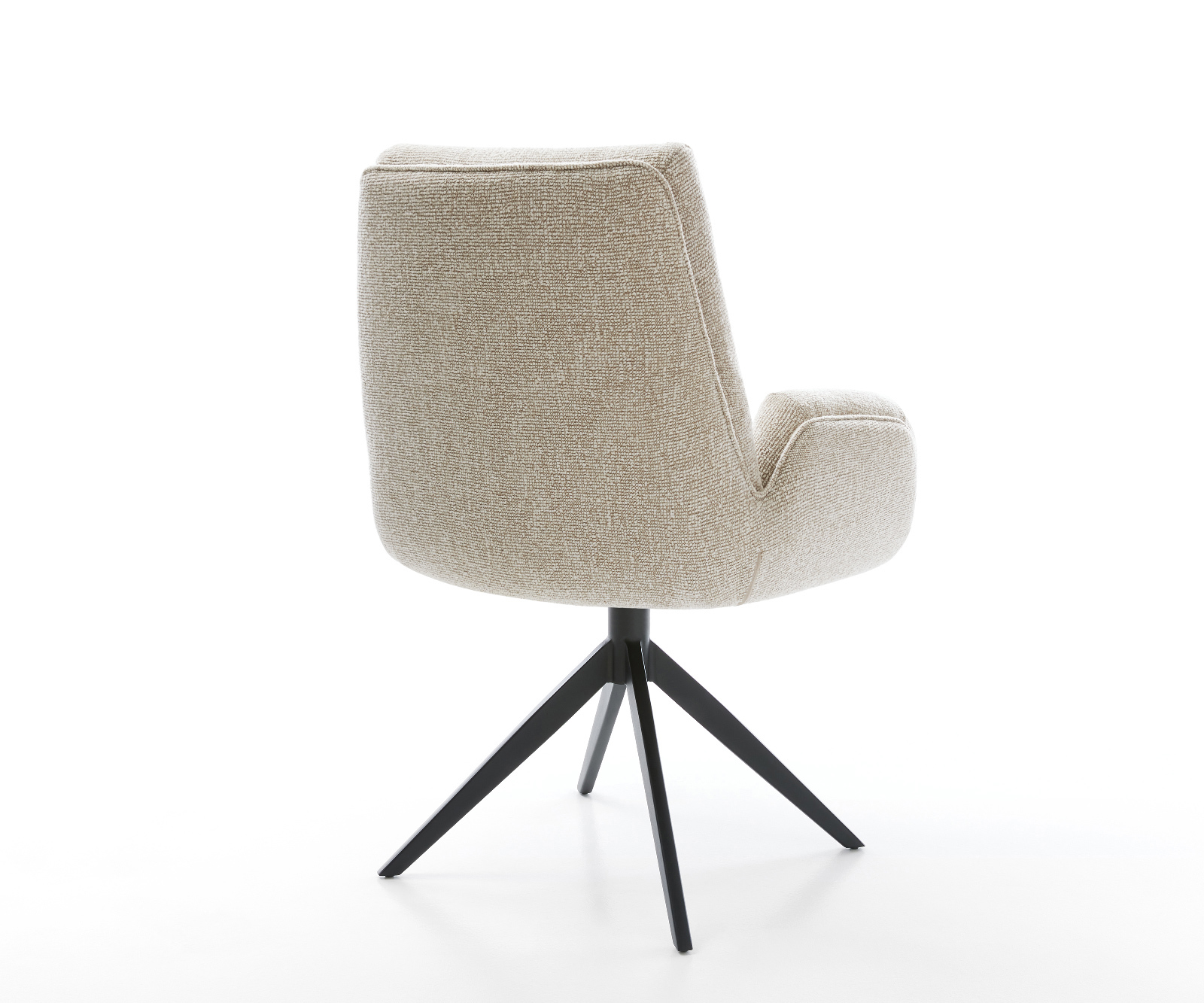 Étkezőszék Clea-Flex szövött szövet puha bézs kereszt láb széles fekete 360° forgatható billenő funkció - Image 5