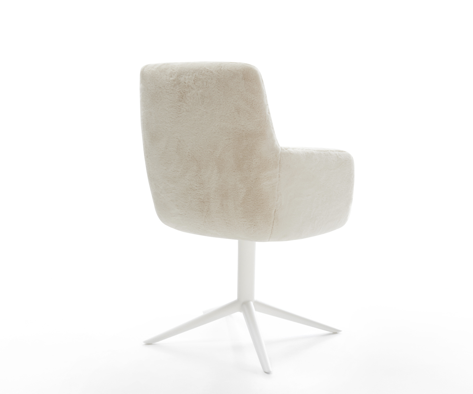 Étkezőszék Heira-Flex karfás plüss krémfehér kereszt láb fehér 360° forgatható billenő zsákrugós - Image 5