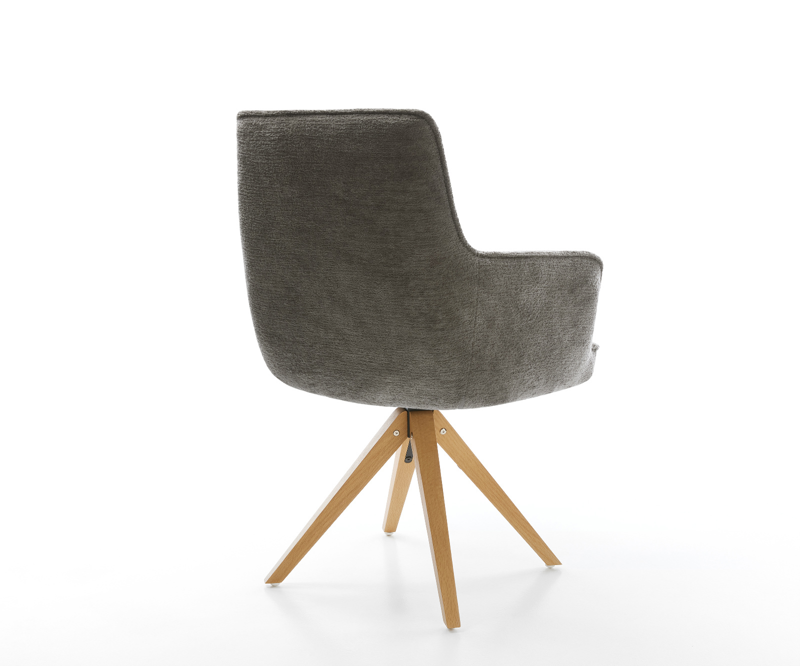 Étkezőszék Heira-Flex karfás bouclé puha sötét bézs fa láb szögletes természetes 180° forgatható zsákrugós - Image 5