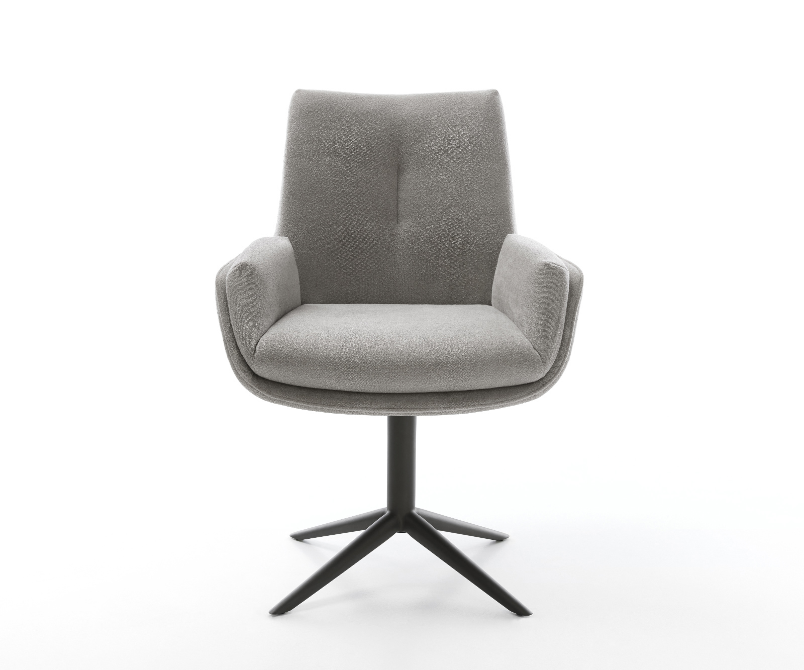 Étkezőszék Clea-Flex strukturált szövet puha szürke fekete kereszt láb 360°-ban forgatható billenő funkció - Image 2