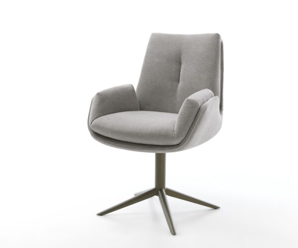 Étkezőszék Clea-Flex strukturált szövet puha szürke kereszt láb titán színű hatvan fokban forgatható billenő funkció