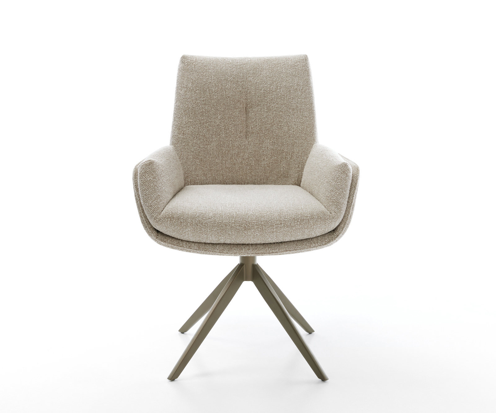 Étkezőszék Clea-Flex szövött szövet puha bézs kereszt láb széles titánszínű hatás 360° forgatható billenő funkció - Image 2