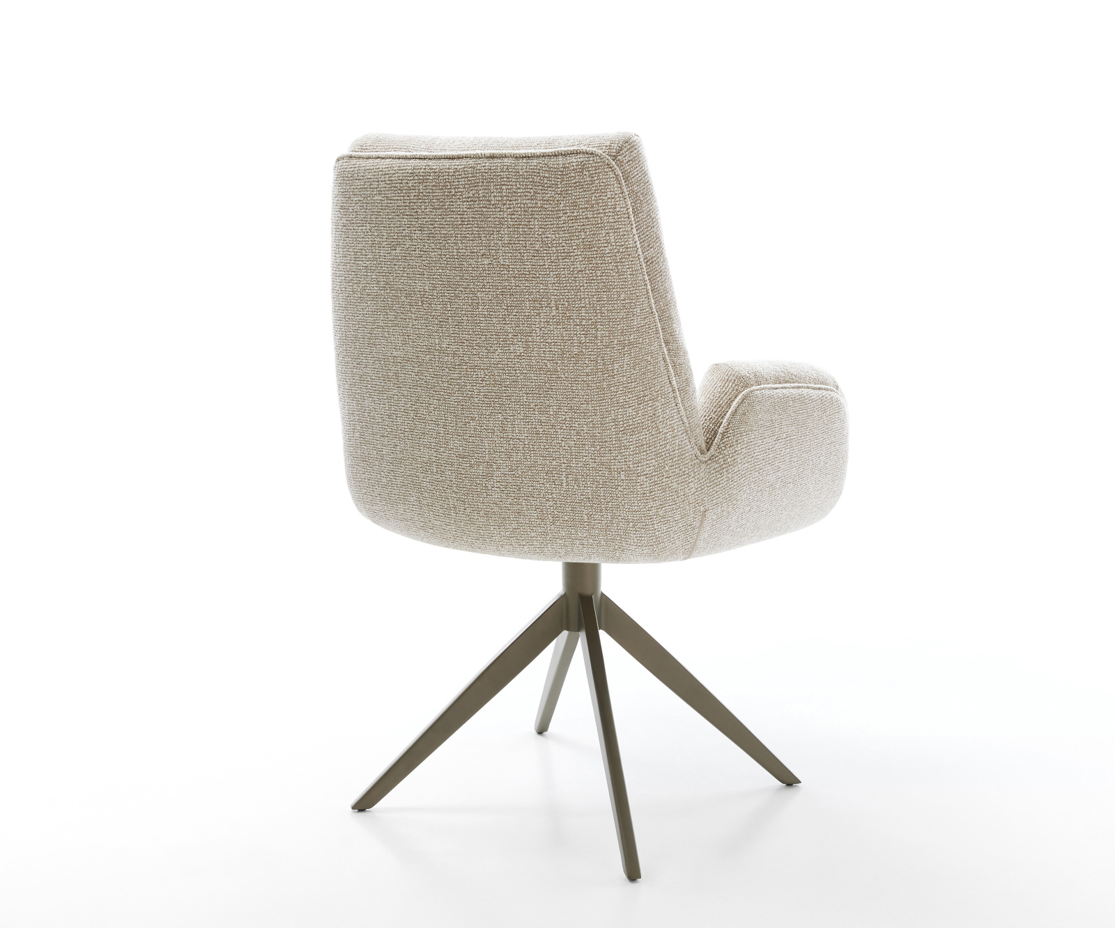 Étkezőszék Clea-Flex szövött szövet puha bézs kereszt láb széles titánszínű hatás 360° forgatható billenő funkció - Image 5