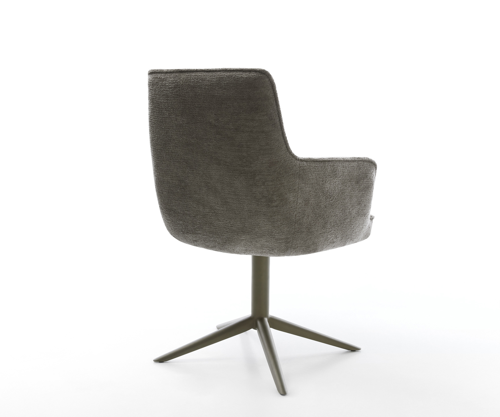 Étkezőszék Heira-Flex karfás bouclé puha sötét bézs kereszt láb titán színű 360° forgatható billenő zsákrugós - Image 5