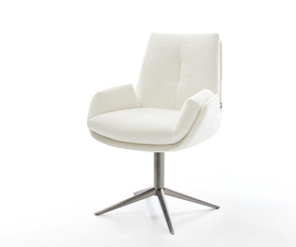 Étkezőszék Clea-Flex bouclé puha bézs kereszt láb grafit 360° forgatható billenő