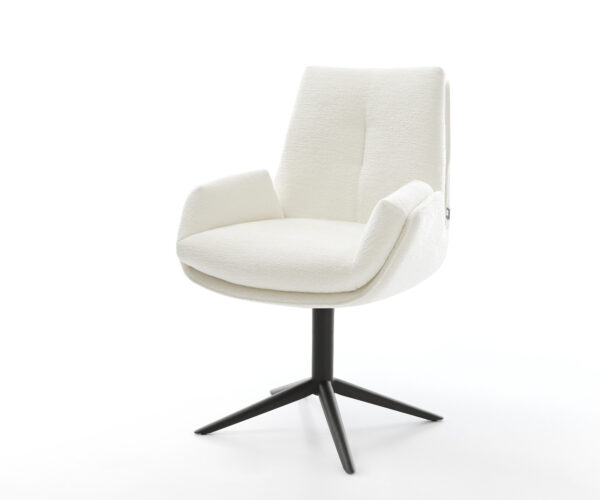 Étkezőszék Clea-Flex bouclé puha bézs fekete kereszt láb 360° forgatható billenő