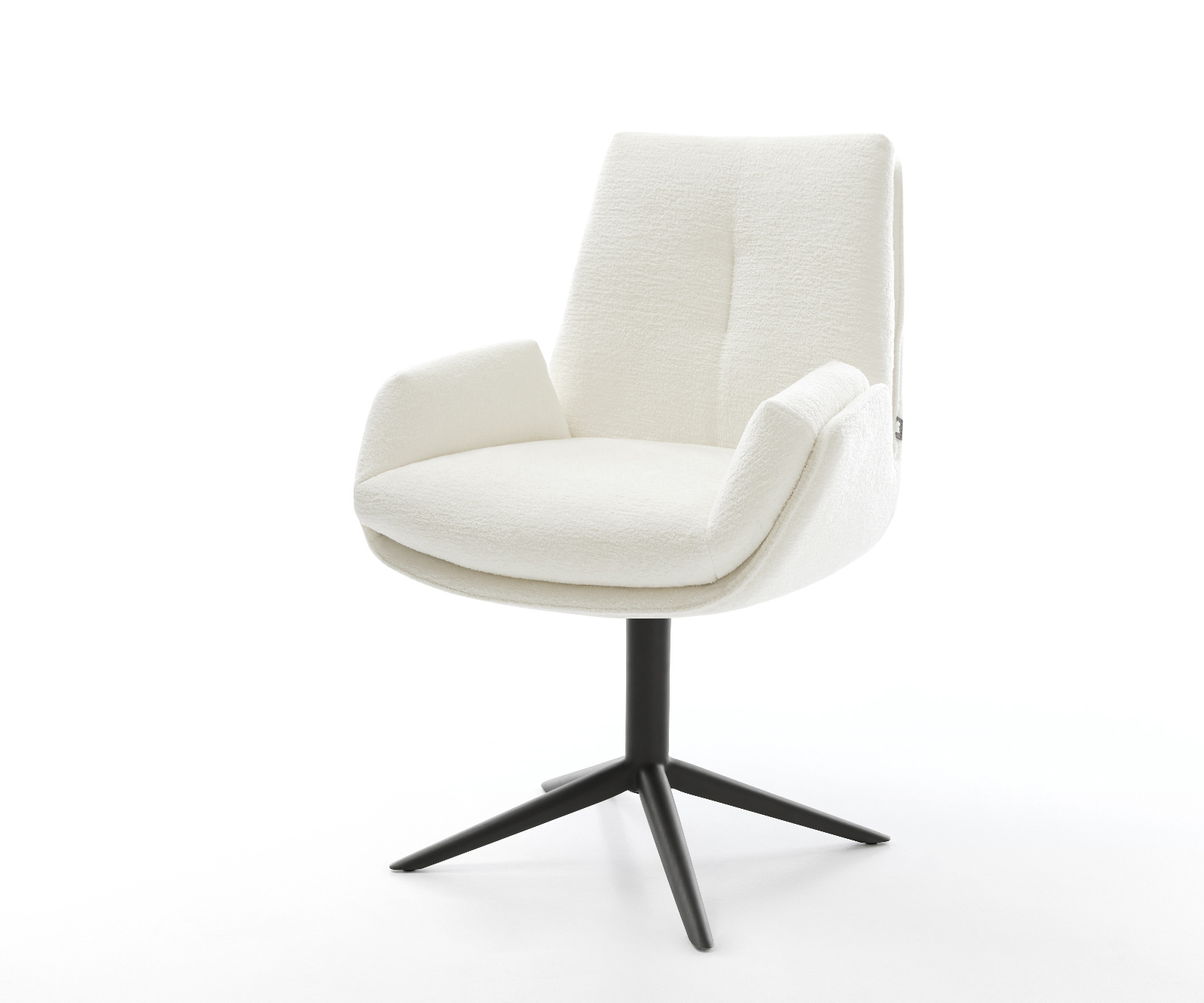 Étkezőszék Clea-Flex bouclé puha bézs fekete kereszt láb 360° forgatható billenő