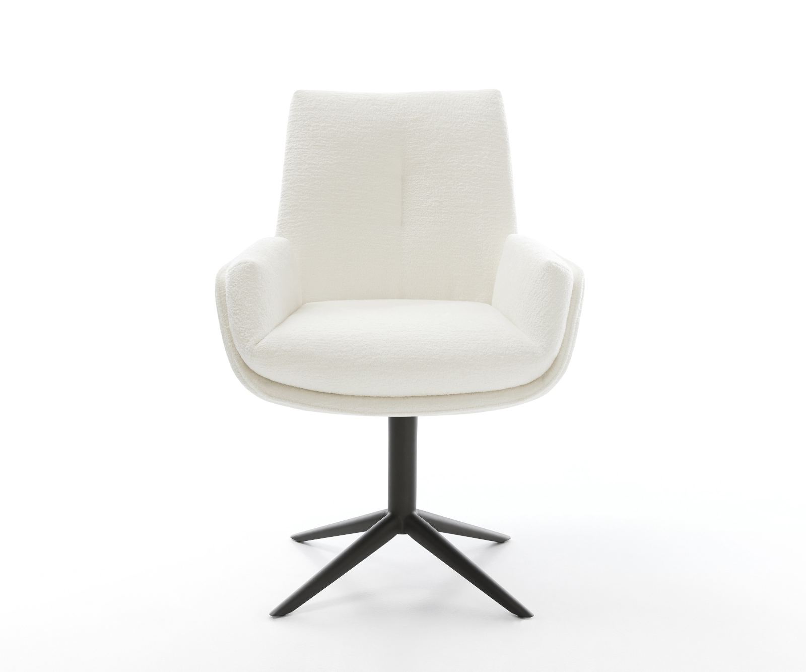 Étkezőszék Clea-Flex bouclé puha bézs fekete kereszt láb 360° forgatható billenő - Image 2