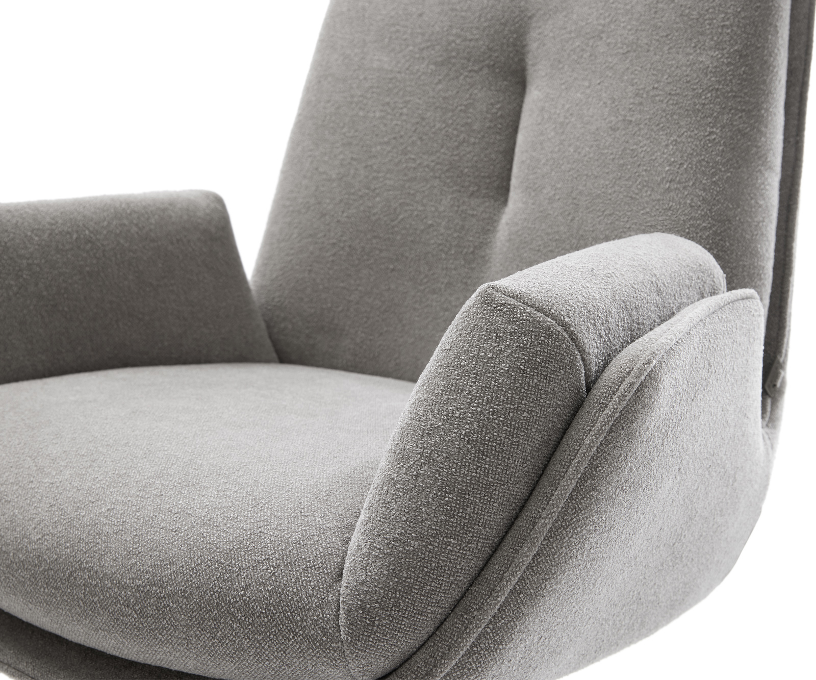 Étkezőszék Clea-Flex strukturált szövet puha szürke fehér kereszt láb 360° forgatható billenő funkció - Image 4