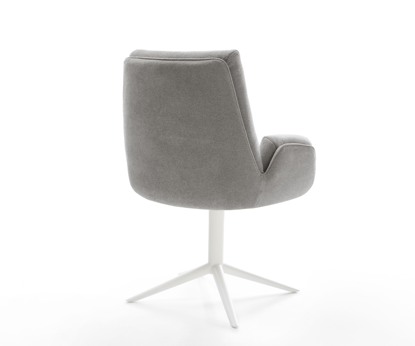 Étkezőszék Clea-Flex strukturált szövet puha szürke fehér kereszt láb 360° forgatható billenő funkció - Image 5